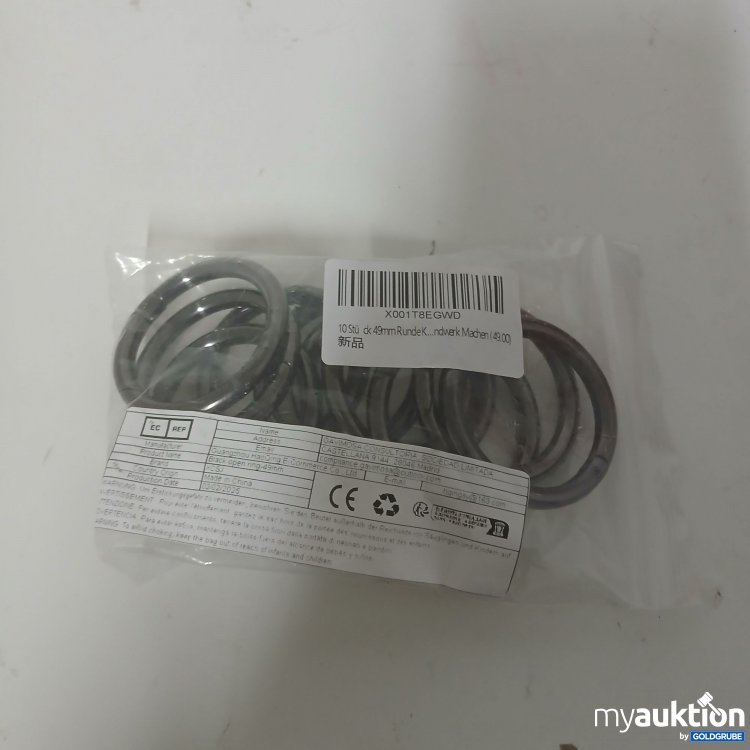 Artikel Nr. 912925: 10 Stück 49mm Runde Karabiner Schwarz