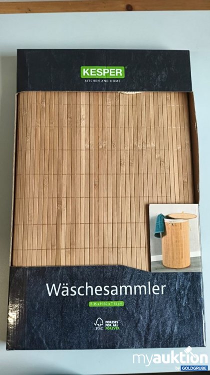Artikel Nr. 928925: KESPER Wäschekorb Bamboe 35x60x35 cm