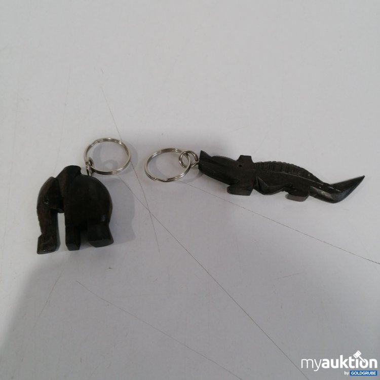 Artikel Nr. 859928 Artikel Nr. 859928: Holz Schlüsselanhänger Elefant 4.5x4cm und Krokodil 9cm