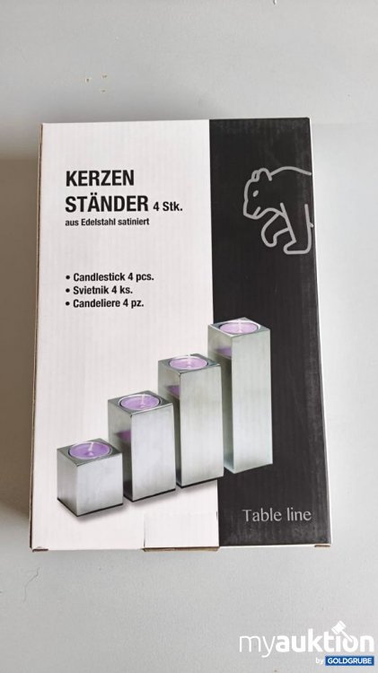 Artikel Nr. 928928: Kerzenständer 4 Stk. aus Edelstahl satiniert Edelstahl