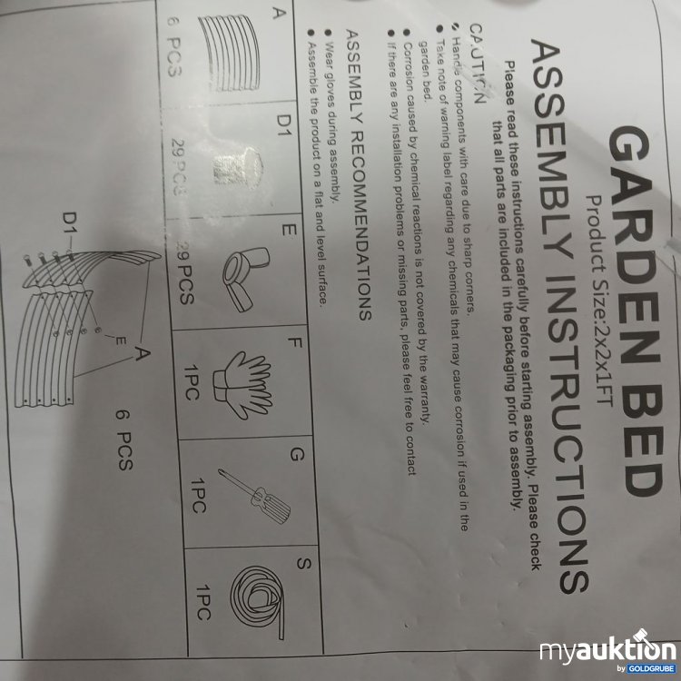 Artikel Nr. 441929: Garden Bed Assembly Instructions