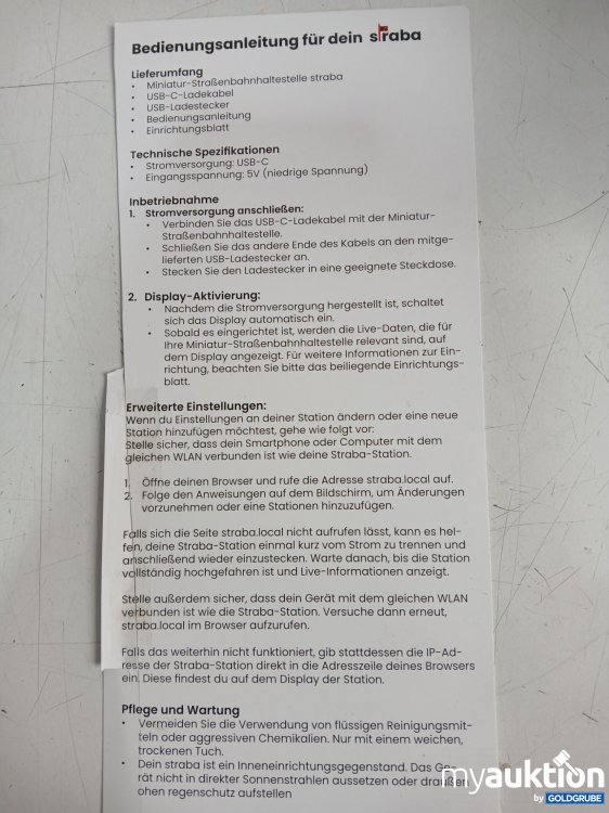 Artikel Nr. 994930 Artikel Nr. 994930: DEIN STRABA GERÄT Haltestelle