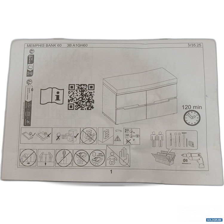 Artikel Nr. 959931: MEMPHIS Bank H60 Tela Graphit/Artisten Eiche MDF  3BA1GH60