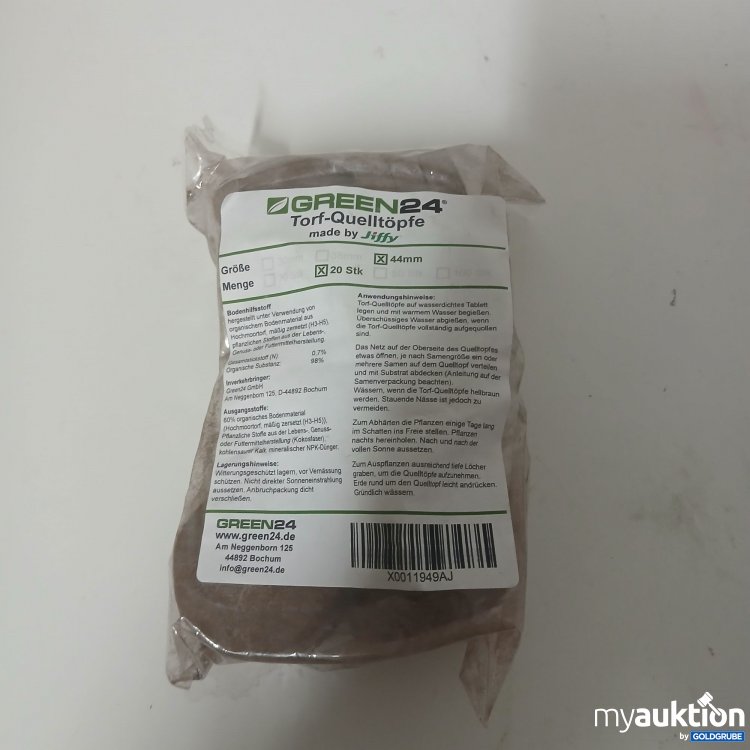 Artikel Nr. 917933 Artikel Nr. 917933: Green24 Torf-Quelltöpfe 44mm 20 Stück
