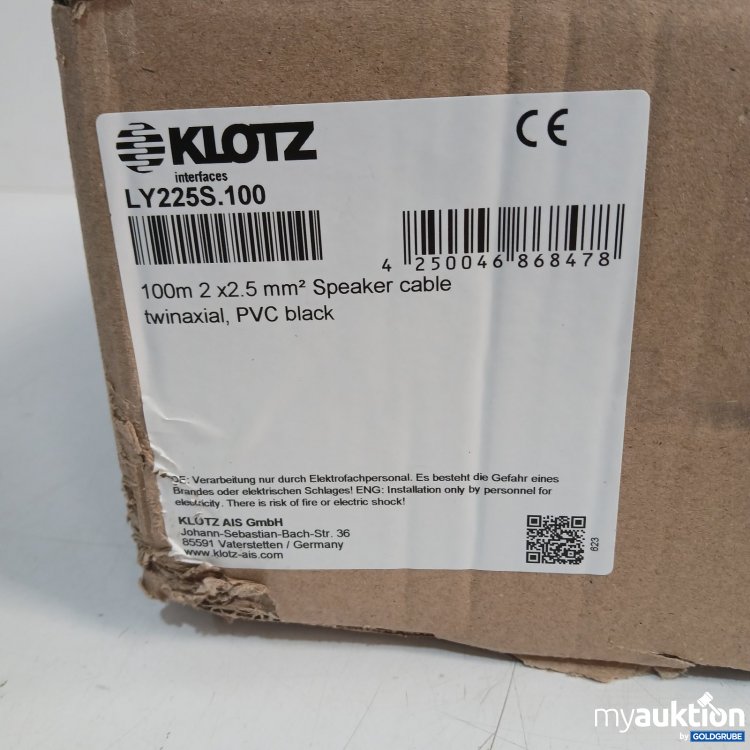 Artikel Nr. 466934 Artikel Nr. 466934: Klotz Speaker Ly225s.100 cable 100m 2 x 2.5 mm²
