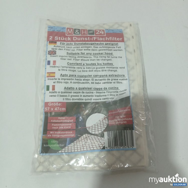 Artikel Nr. 848934: M&H 2 Stück Dunst-/Flachfilter 57x47cm