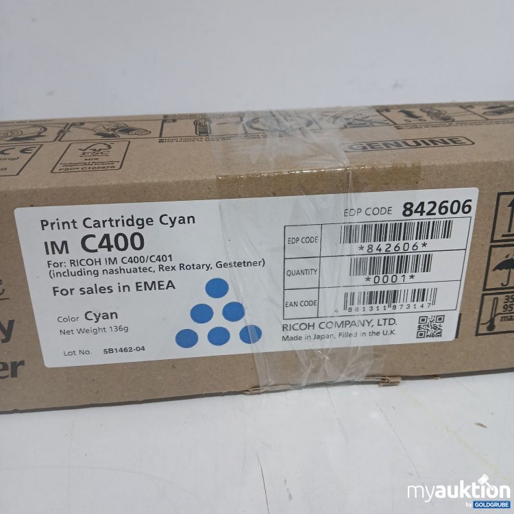 Artikel Nr. 872934: Ricoh Print Cartridge Cyan IM C400 136g 