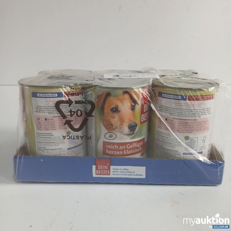 Artikel Nr. 919934: Dein Bestes Hundefutter reich an Geflügelherzen 6x400g