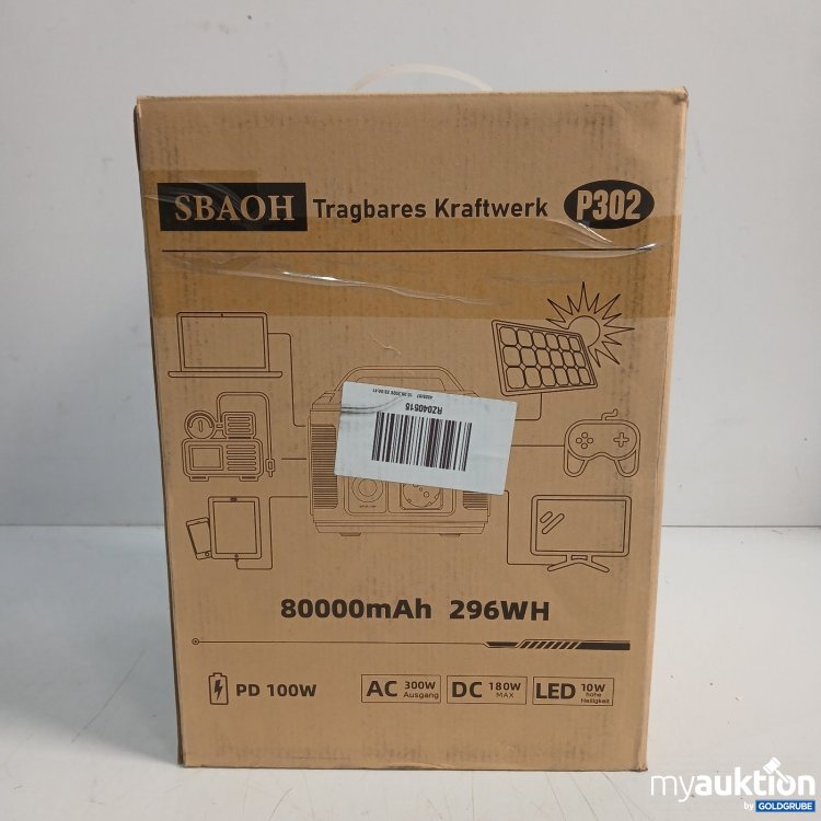 Artikel Nr. 466935 Artikel Nr. 466935: SBAOH Tragbares Kraftwerk P302 80000mAh 296WH