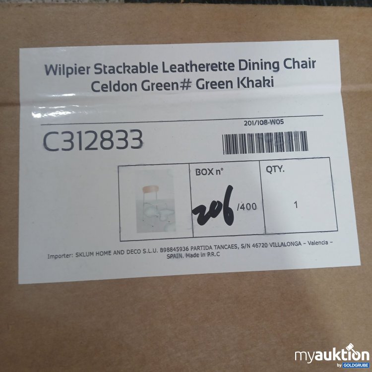 Artikel Nr. 860936: Sklum Wilpier Stackable Leatherette Dining Chair Geldon Green Khaki C312833