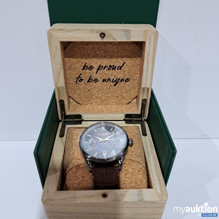 Artikel Nr. 816937 Artikel Nr. 816937: Holzkern Herrenuhr 5ATM mit Lederarmband