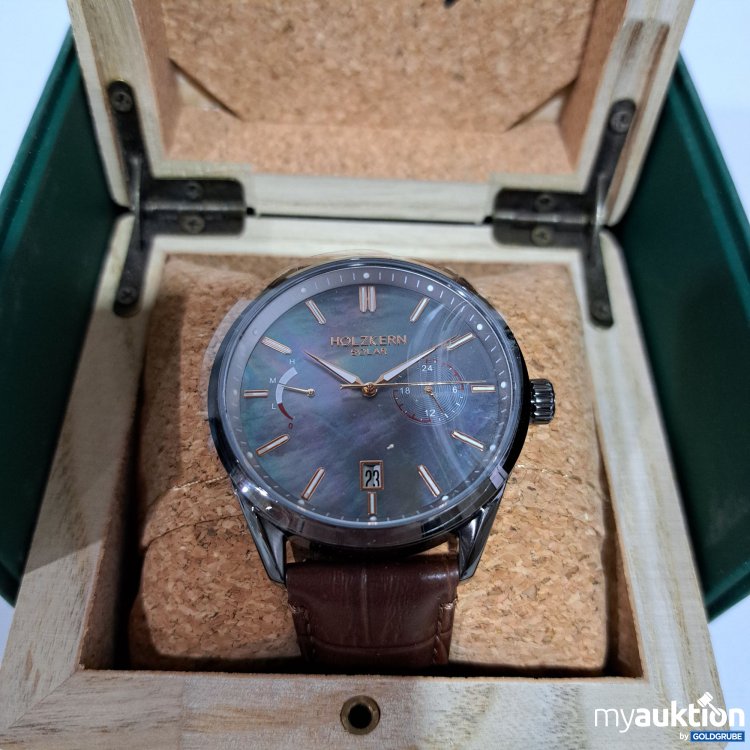 Artikel Nr. 816937 Artikel Nr. 816937: Holzkern Herrenuhr 5ATM mit Lederarmband