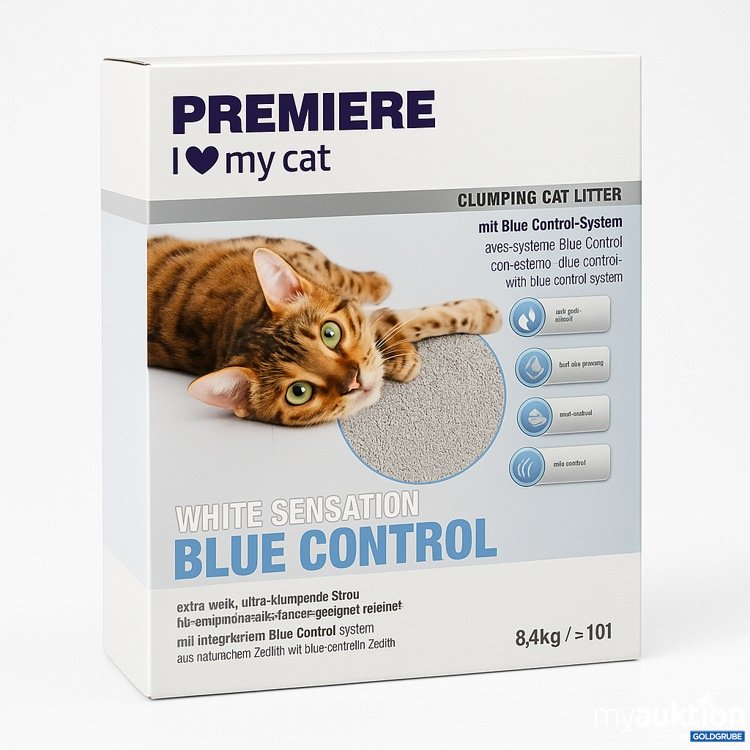 Artikel Nr. 976937 Artikel Nr. 976937: PREMIERE White Sensation Blue Control Katzenstreu 8.4kg