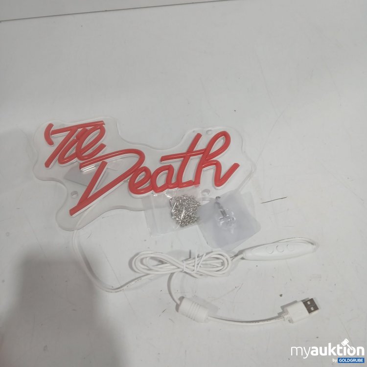 Artikel Nr. 468938 Artikel Nr. 468938: LED Schriftzug 'Til Death' mit USB-Kabel