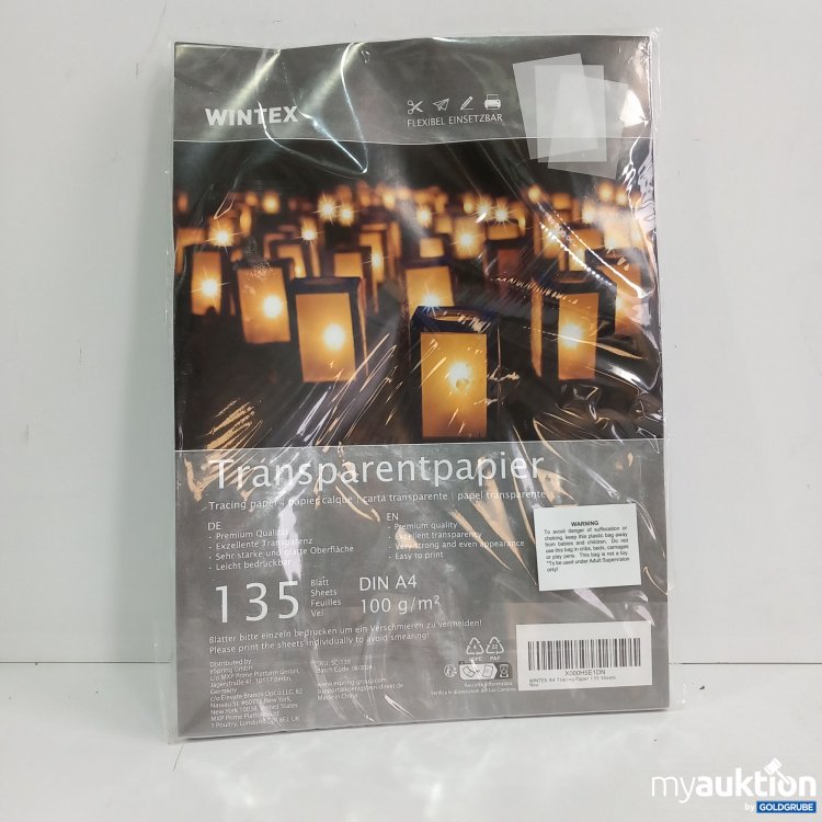 Artikel Nr. 821938 Artikel Nr. 821938: Wintex Transparent Papier A4, 100g/m², 135 Blatt