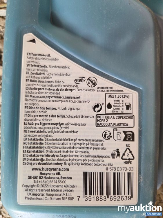 Artikel Nr. 926938 Artikel Nr. 926938: Husqvarna Synthetic Zweitaktöl 1L
