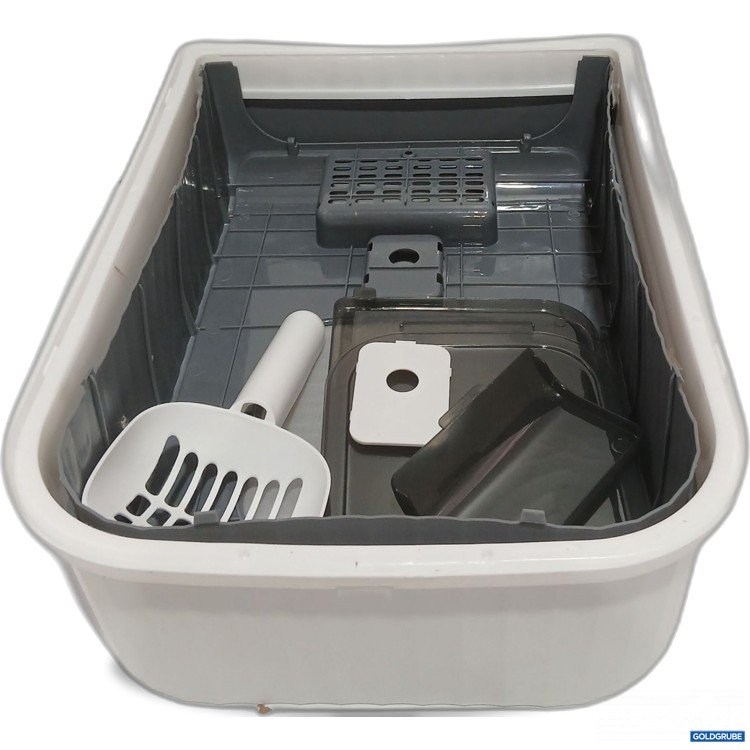 Artikel Nr. 957938: Katzenklo mit Zubehör weiß grau 35x14x49cm 