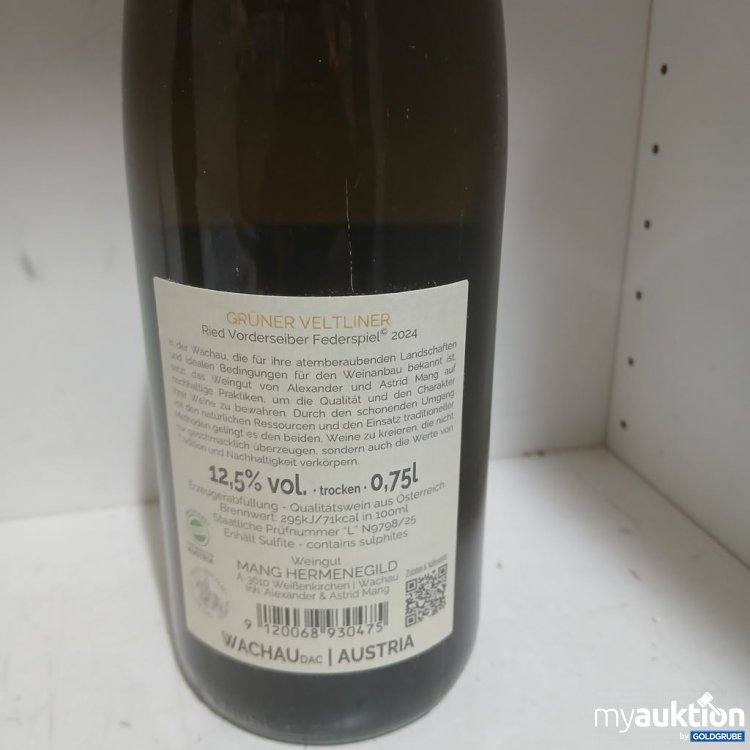 Artikel Nr. 958939: MANG Hermenegild Grüner Veltliner Ried Vorderseiber Federspiel 2024 0.75l