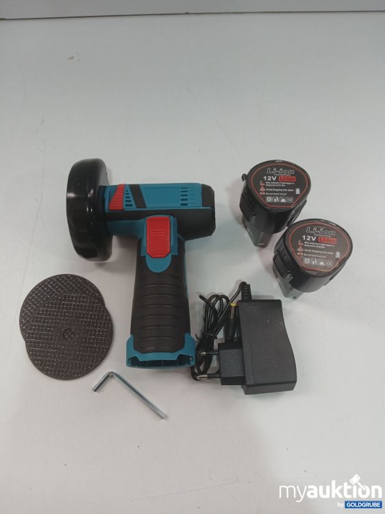 Artikel Nr. 959939: Akku Winkelschleifer mit 2 Akkus 2 schleifscheiben und Ladekabel