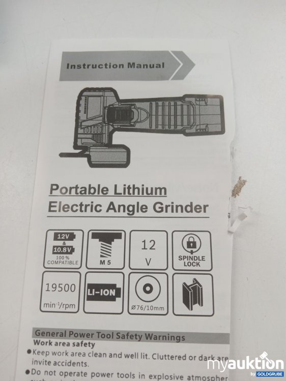 Artikel Nr. 959939: Akku Winkelschleifer mit 2 Akkus 2 schleifscheiben und Ladekabel