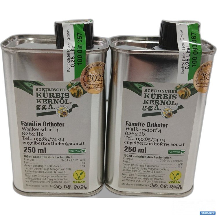Artikel Nr. 957940: Steirisches Kürbiskernöl g.g.A Familie Orthofer 2x250ml 