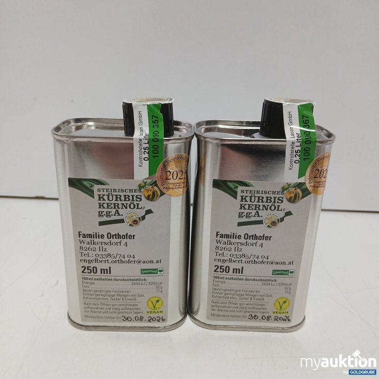 Artikel Nr. 957940: Steirisches Kürbiskernöl g.g.A Familie Orthofer 2x250ml 