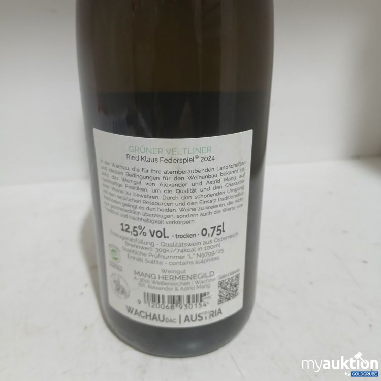 Artikel Nr. 958940 Artikel Nr. 958940: MANG Grüner Veltliner Ried Klaus Federspiel 2024 0.75l