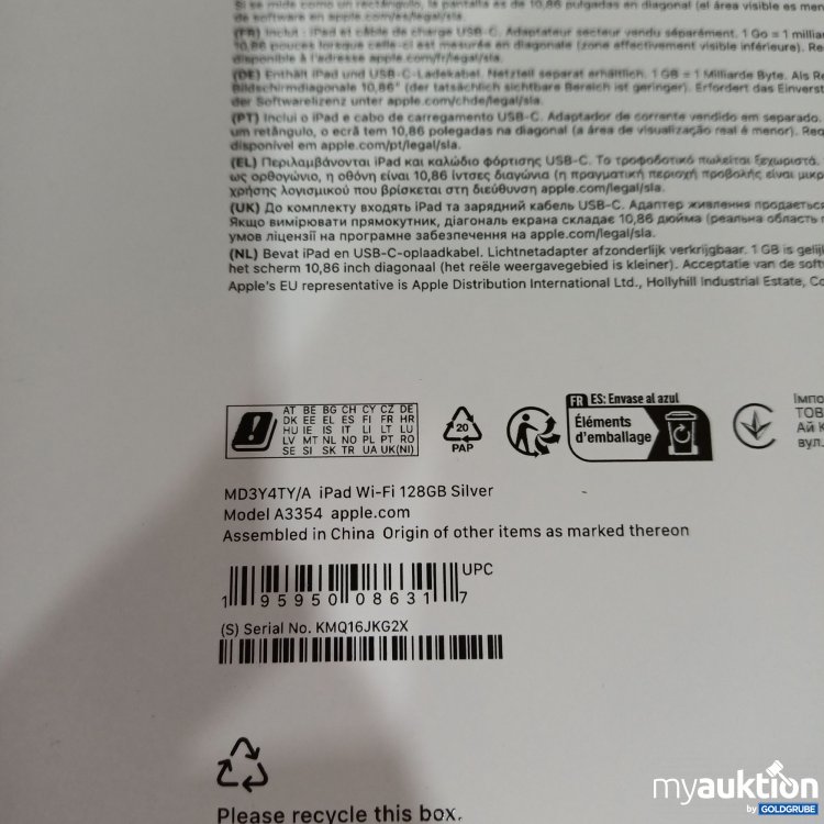 Artikel Nr. 960940: Apple iPad (A16) Wi-Fi 128GB Silver 