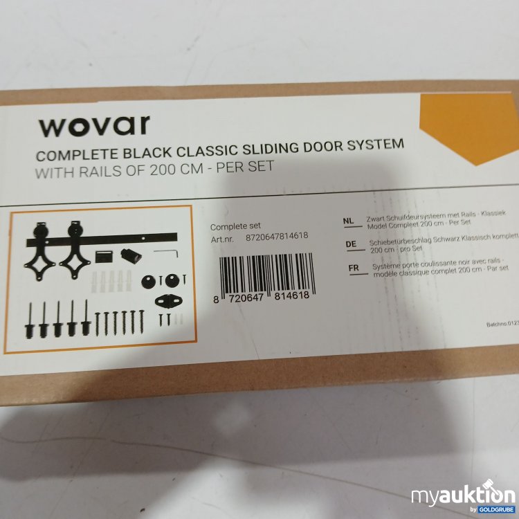 Artikel Nr. 967940: Wovor Complete Black Classic Sliding Door System 8720647814618