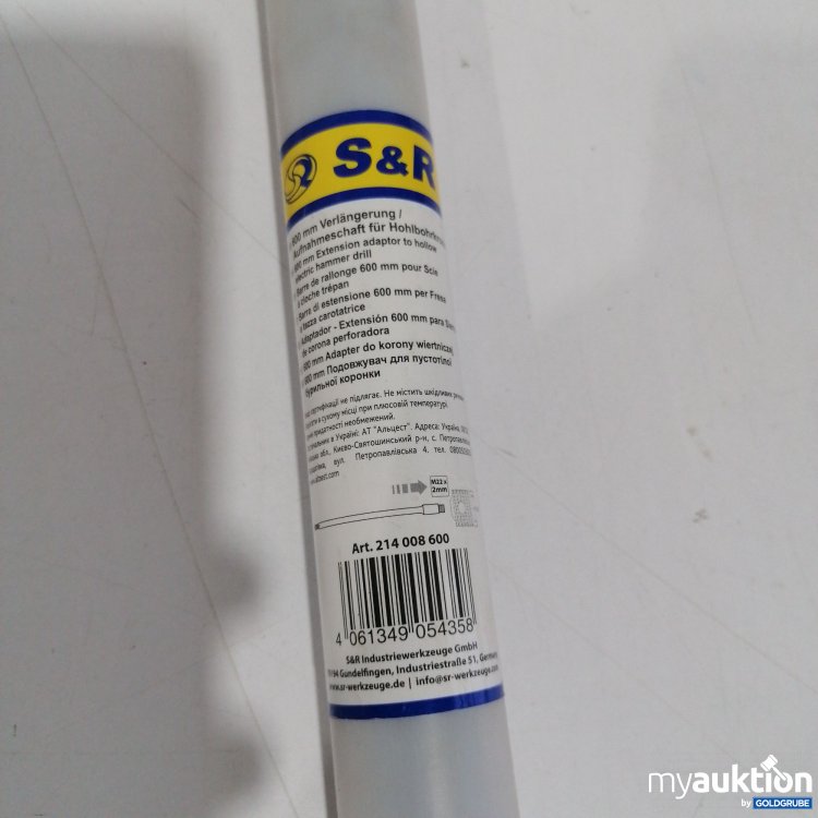 Artikel Nr. 399941 Artikel Nr. 399941: S&R 600mm Verlängerung Aufnahmeschaft für Hohlblhrkrone