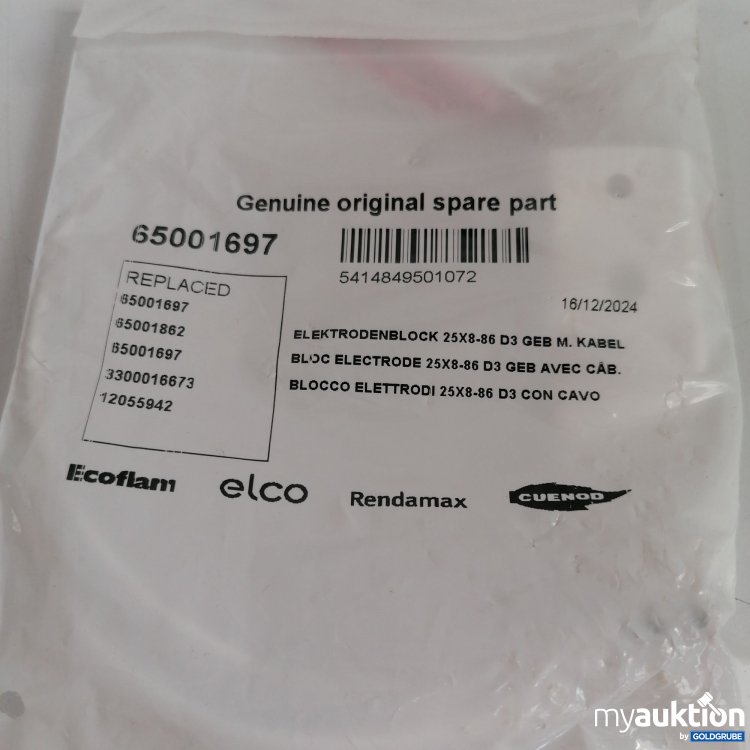 Artikel Nr. 438941: Genuine Original Elektrodenblock 25X8-86 D3 geb. mit Kabel 65001697 
