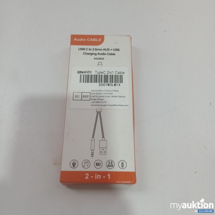 Artikel Nr. 853941 Artikel Nr. 853941: Audio Cable USB-C to 3.5mm AUX+USB Charging Audio Cable
