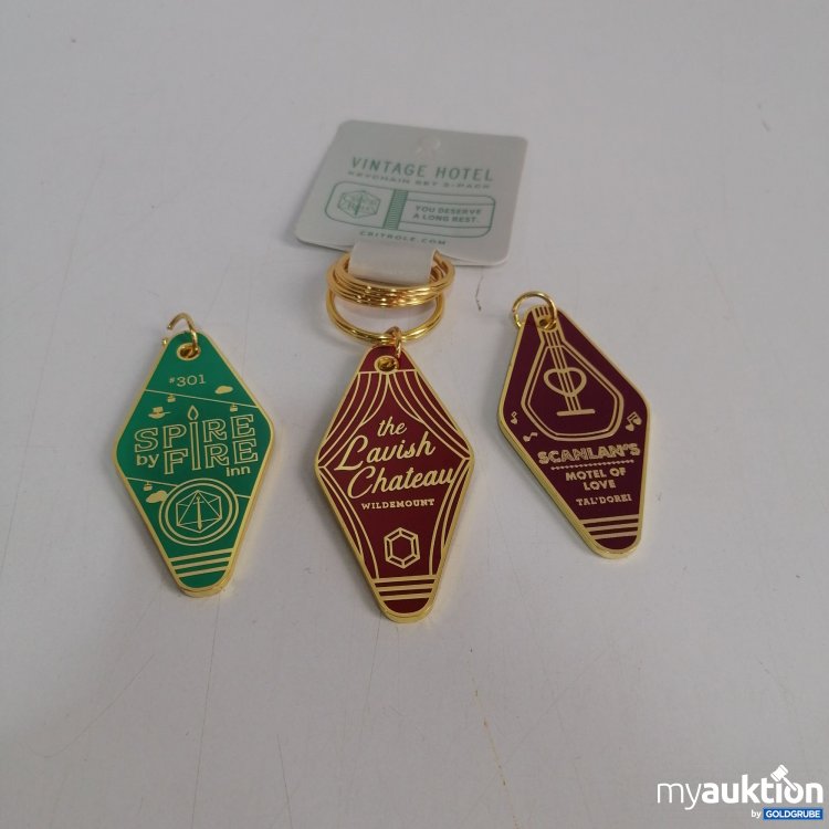 Artikel Nr. 438944: Vintage Hotel Keychain Set 3-Pack
