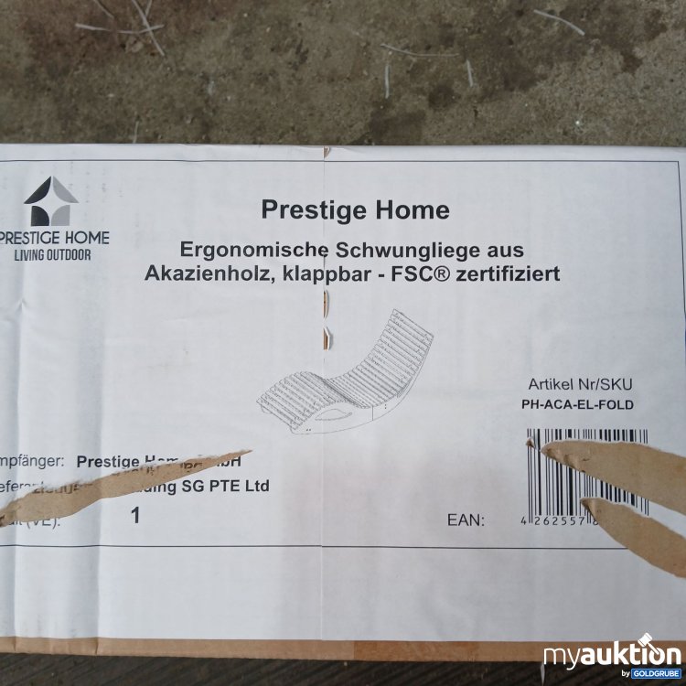 Artikel Nr. 462944 Artikel Nr. 462944: Prestige Home Ergonomische Schwungliege aus Akazienholz klappbar