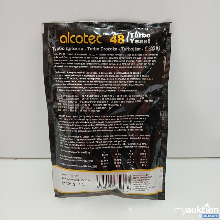Artikel Nr. 849944 Artikel Nr. 849944: Alcotech turbo Hefe