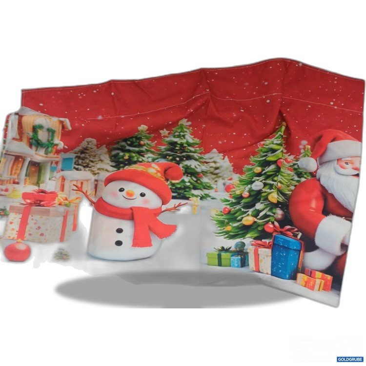 Artikel Nr. 938945: Weihnachtsdeko Tischdecke Motiv Schnee Mann und Weihnachtsbaum