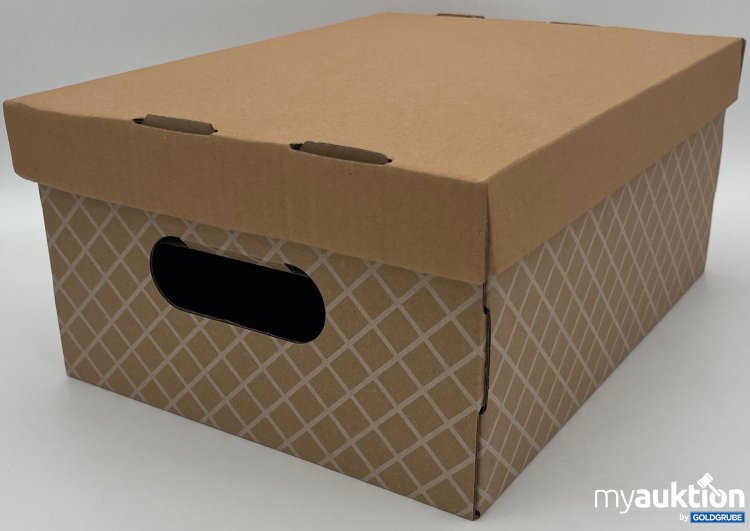 Artikel Nr. 429946 Artikel Nr. 429946: Aufbewahrungsbox Wellpappe Braun/Weiß mit Deckel