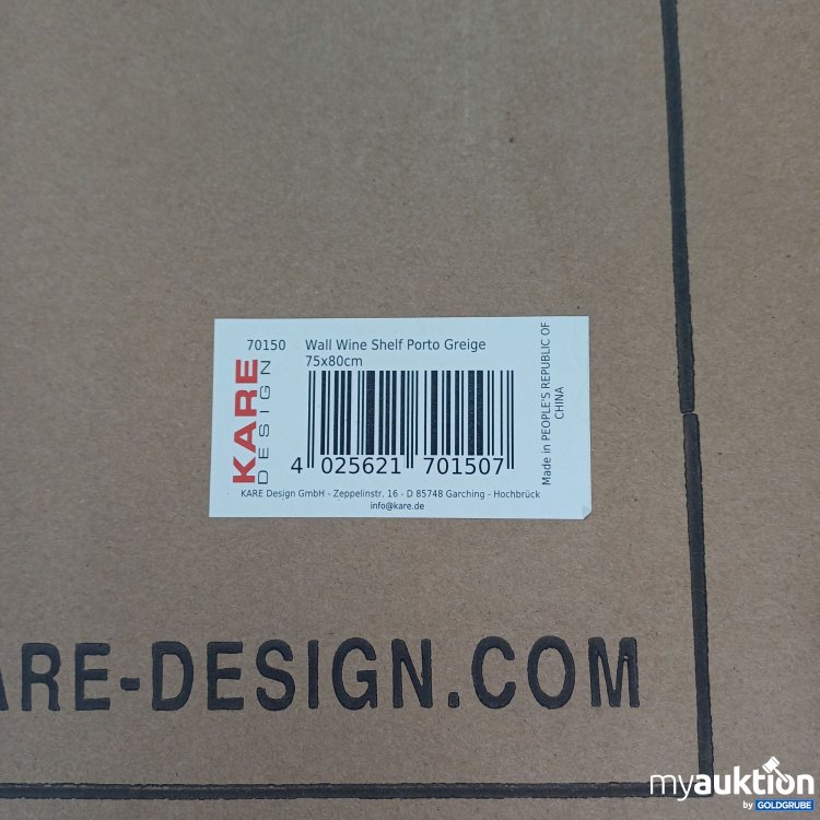 Artikel Nr. 960946: Kare Design Wall Wine Shelf Porto Greige 75x80cm 70150 