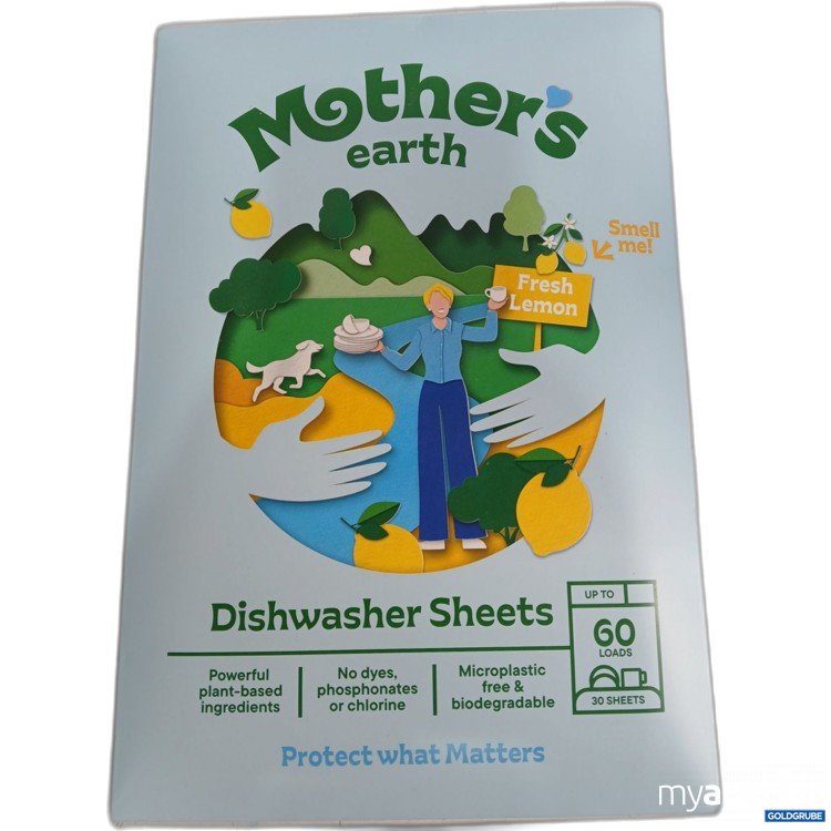 Artikel Nr. 994946: MOTHER'S earth Dishwasher Sheets Fresh Lemon 60 Wäscheladungen