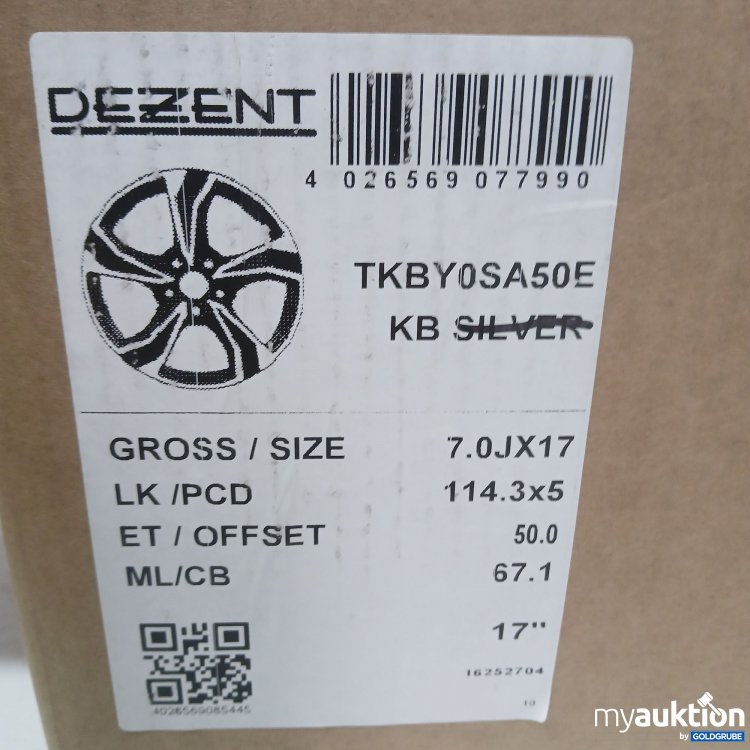 Artikel Nr. 966947: Dezent TKBY0SA50E KB   7.0JX17 114.3x3 17"
