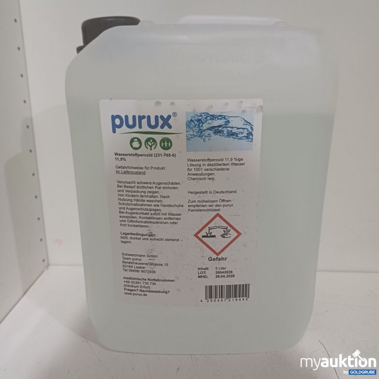 Artikel Nr. 987947 Artikel Nr. 987947: purux Wasserstoffperoxid 11,9 % 5 l