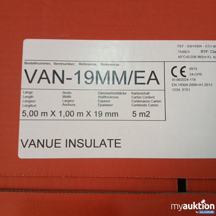 Artikel Nr. 463948 Artikel Nr. 463948: Vanessa Insulate VAN-19MM/EA 5m²