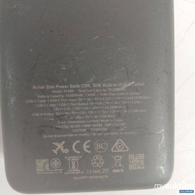 Artikel Nr. 444949: Anker Zolo Powerbank mit USB-C-Kabel
