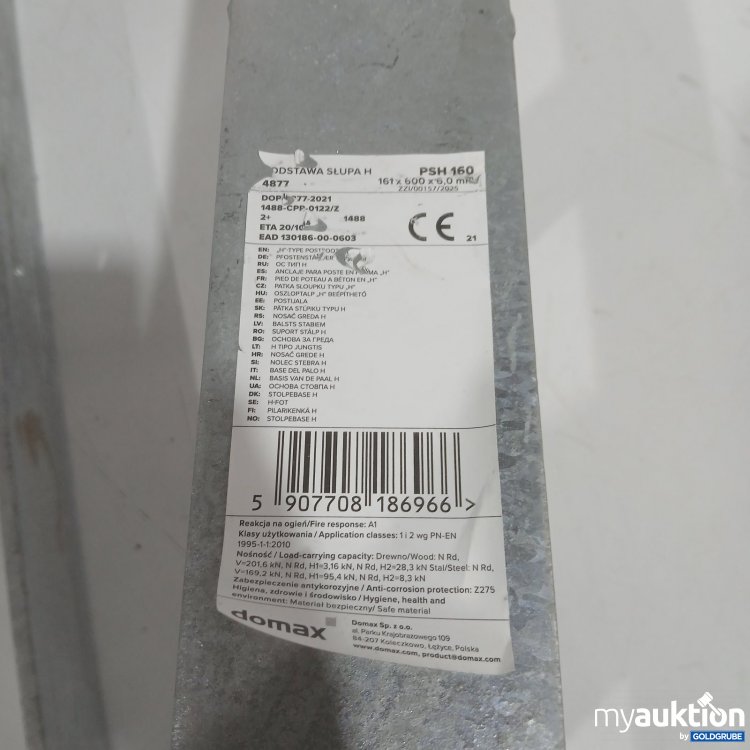 Artikel Nr. 468949 Artikel Nr. 468949: domax Pfostenfuß Pfostenhalter PSH 160 161x600x6,0 mm