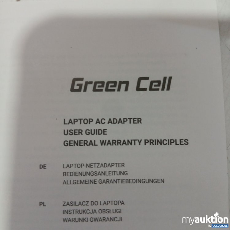 Artikel Nr. 445950 Artikel Nr. 445950: Green Cell Pro Model AD76P AC Adapter