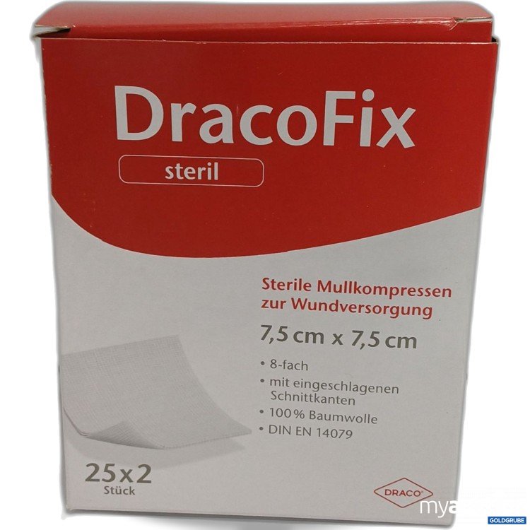 Artikel Nr. 446950: Draco Fix Mullkompresse 7,5x7,5cm 25x2Stk