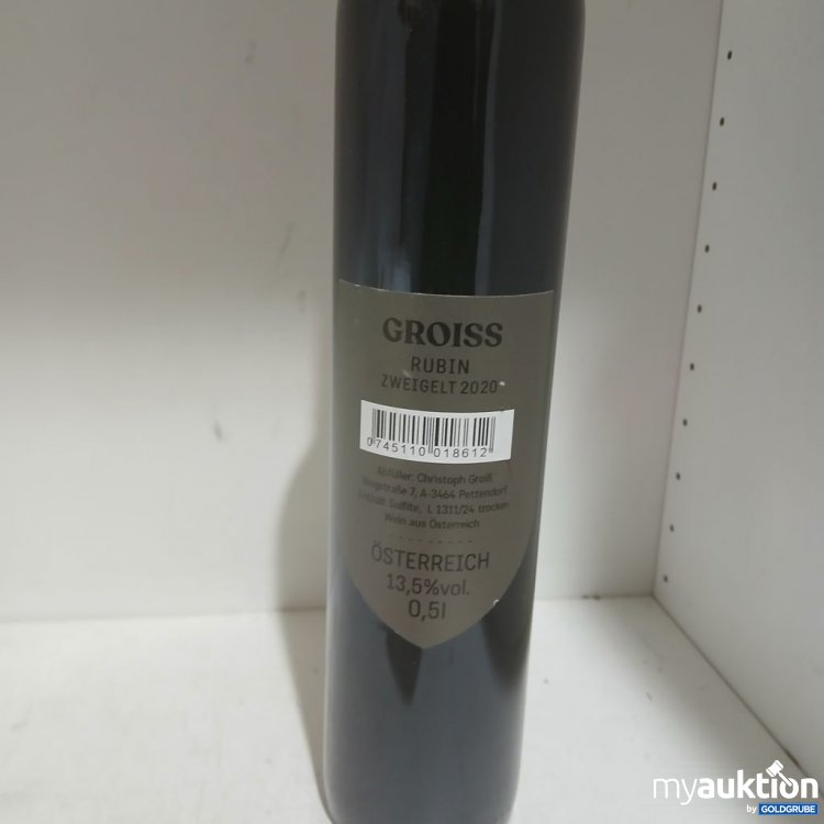Artikel Nr. 958950: GROISS Rubin Zweigelt 2020 0.5l