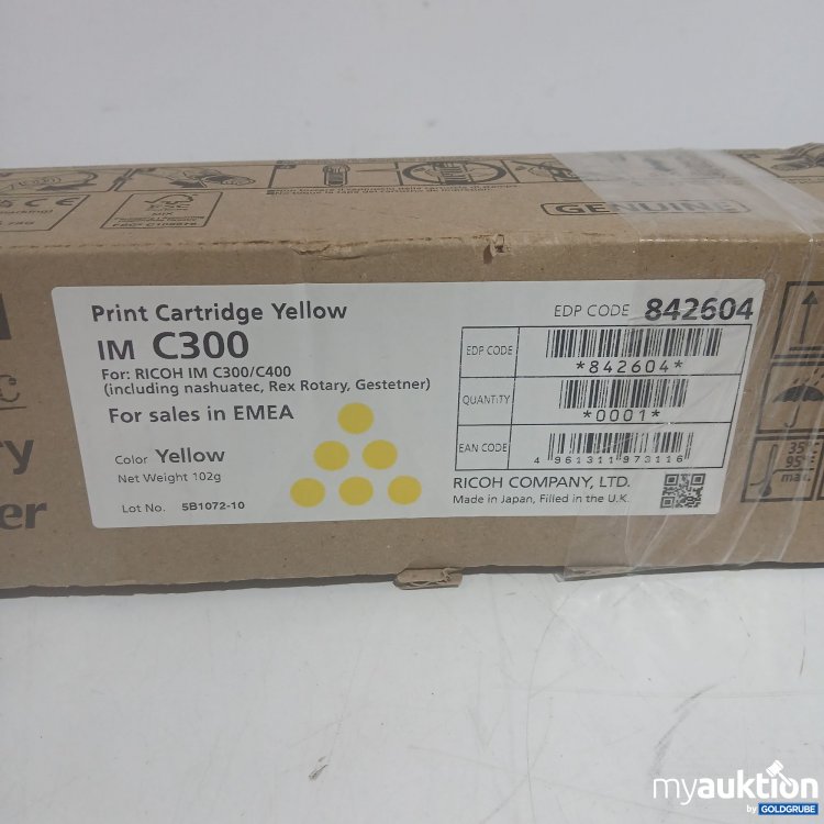 Artikel Nr. 872952: Ricoh Print Cartridge Yellow IM C300 102g