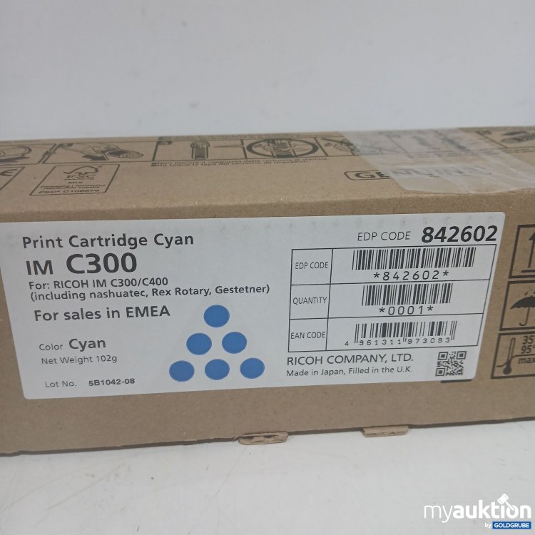 Artikel Nr. 872953: Ricoh Print Cartridge Cyan IM C300 102g 