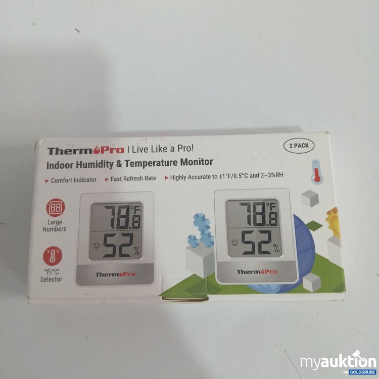 Artikel Nr. 840955 Artikel Nr. 840955: Thermpro Indoor Humidity & Temperature Monitor 2Pack